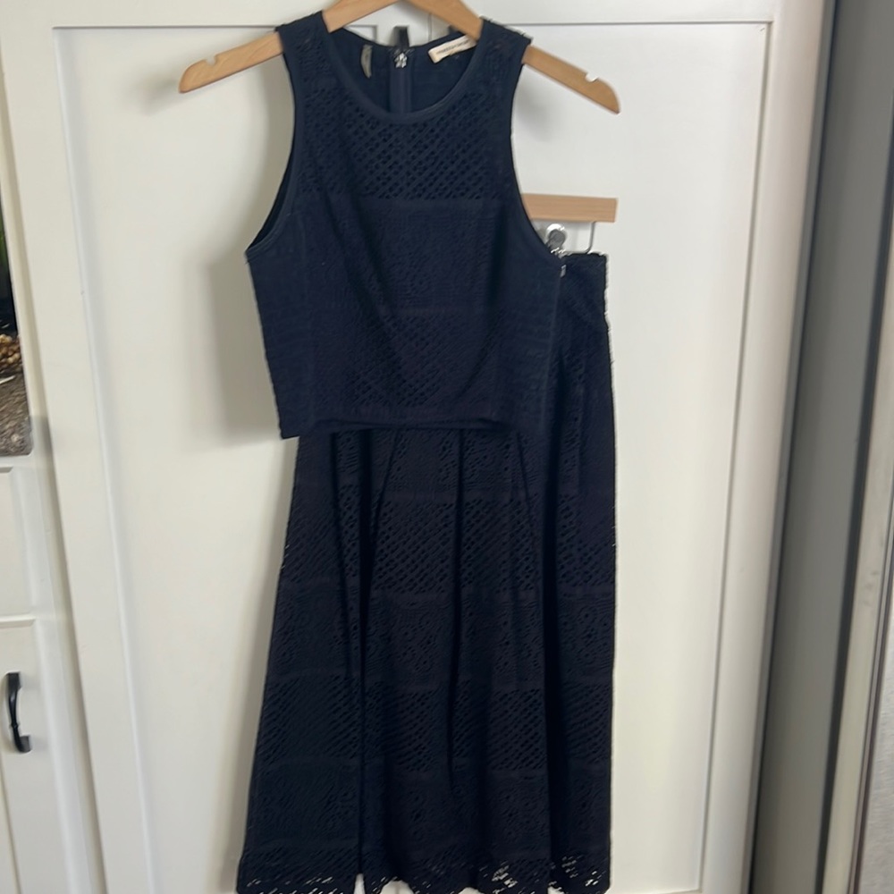 Rebecca Taylor 2 piece top and skirt navy